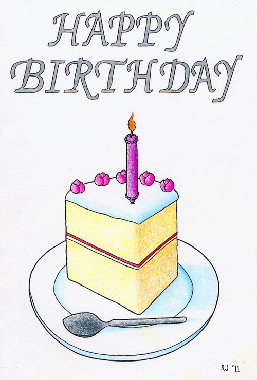 how to draw a birthday card