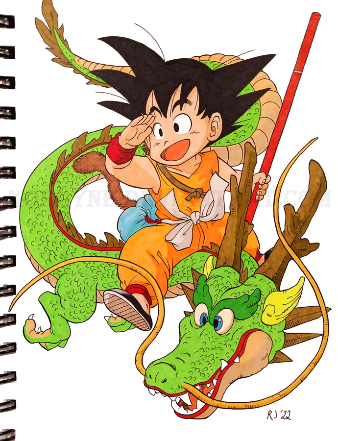 Spring Inks 24: Goku Riding Dragon by Kordyne on DeviantArt