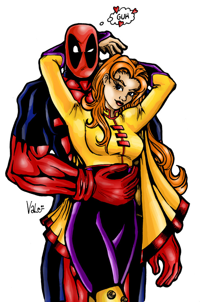 Deadpool lurves Siryn by angiepk