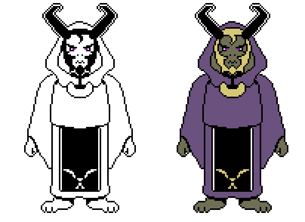 Credits to the creator of undertale and the creator of the coloured sprites mod. 