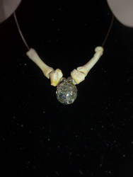 Fried Marble and Coyote Bone Necklace