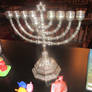 Menorah with Dreidels and Gelt