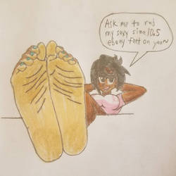 Olivias Foot Tease (Old Pic) by LeinadDrawsFeet
