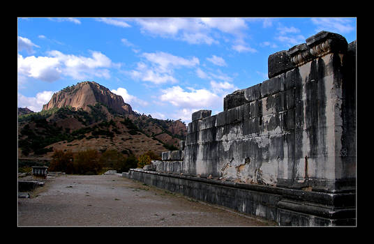 Mountain, Ruin, Painted Sky