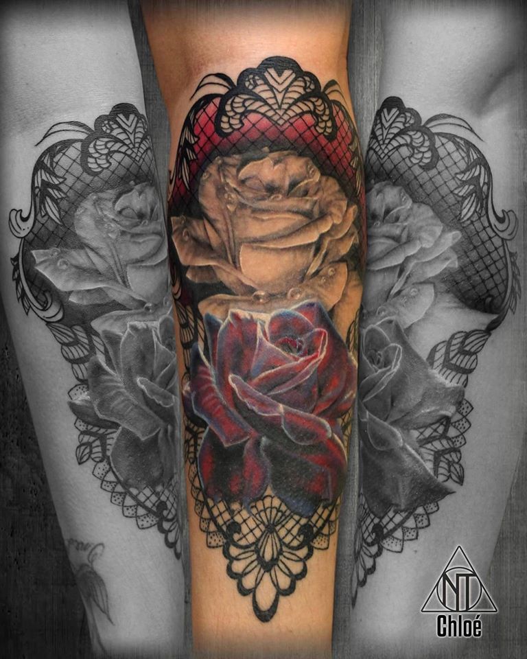 Tattoo Roses Lace