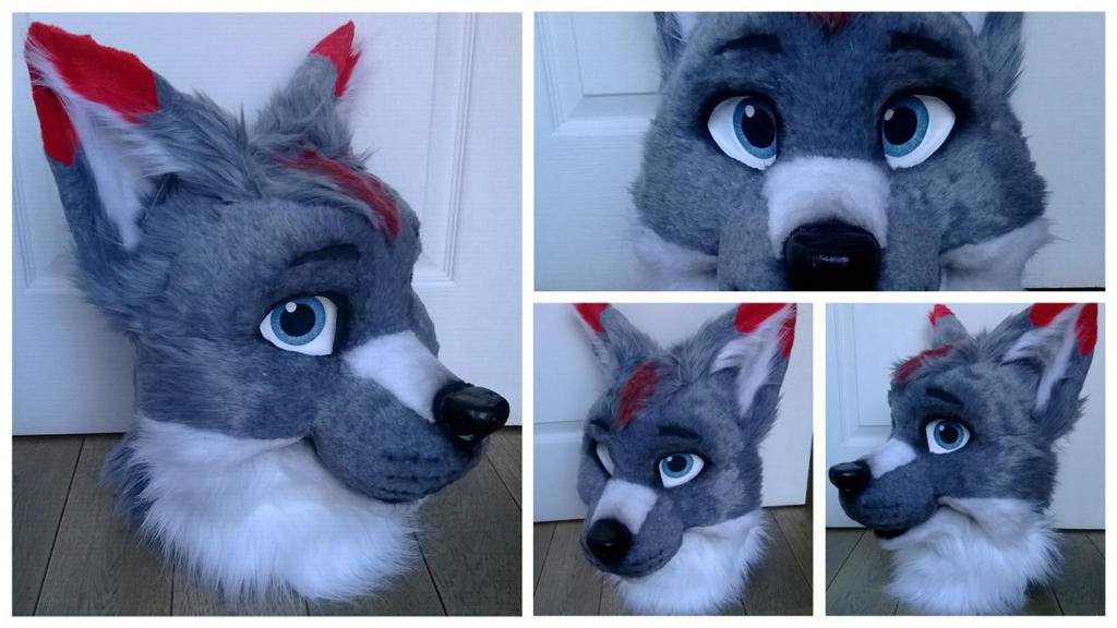 Wolf fursuit head commission by InerriCreatures on DeviantArt.