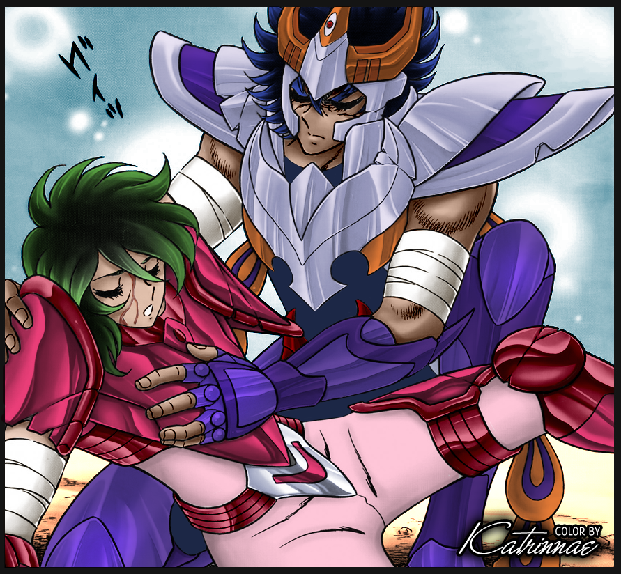 andromeda shun and phoenix ikki (saint seiya) drawn by comar_(komaaru)