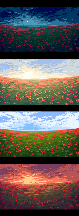 Poppy field: palettes