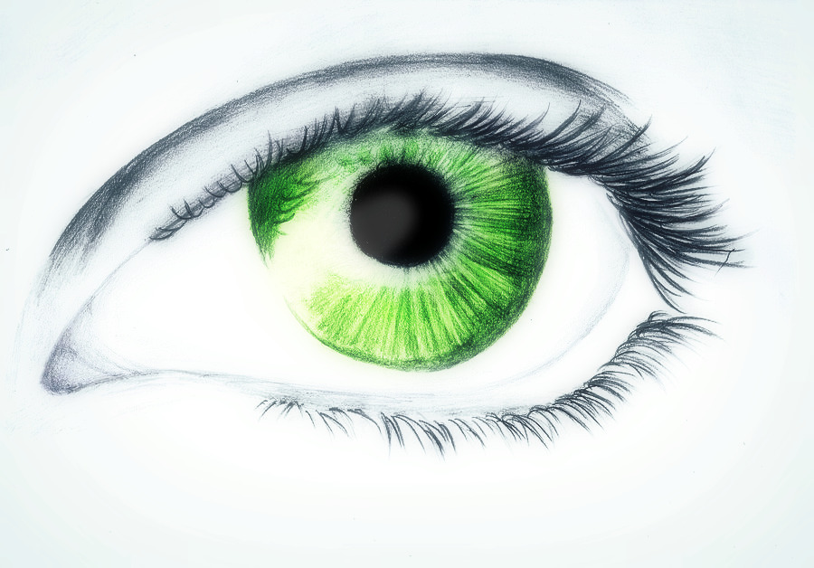 realistic eye colour green