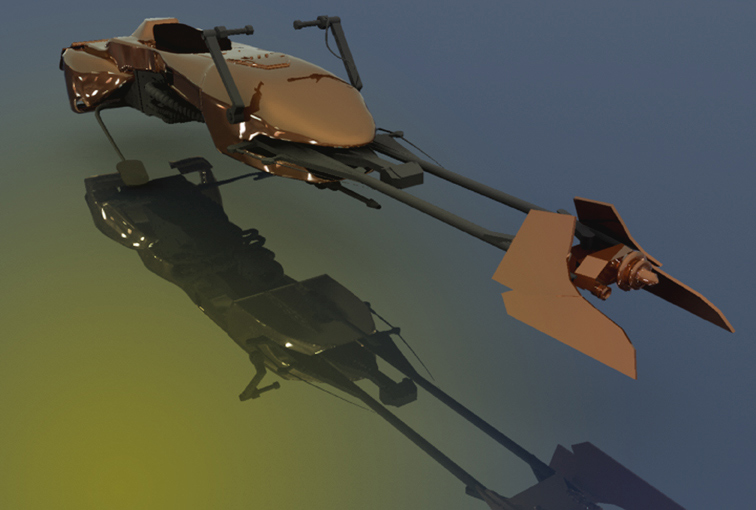 3d speeder bike hero shot