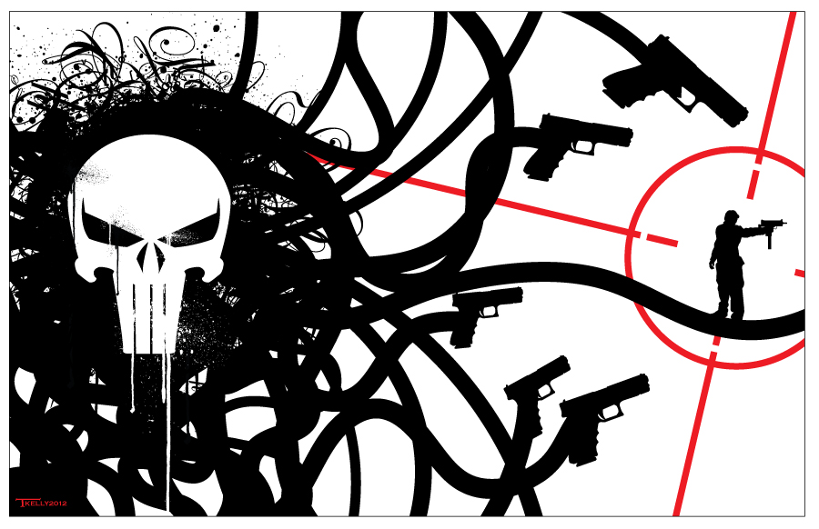 Punisher crosshairs by artist Tom kelly