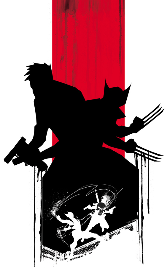 Punisher vs Wolverine by artist Tom Kelly