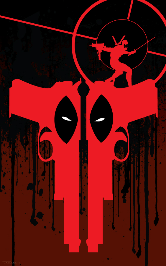 Two gun Deadpool by artist Tom kelly by TomKellyART