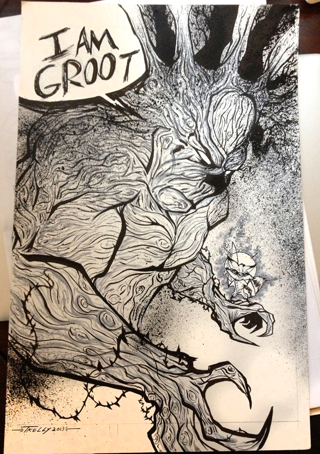 GrooT and Rocket by artist Tom Kelly