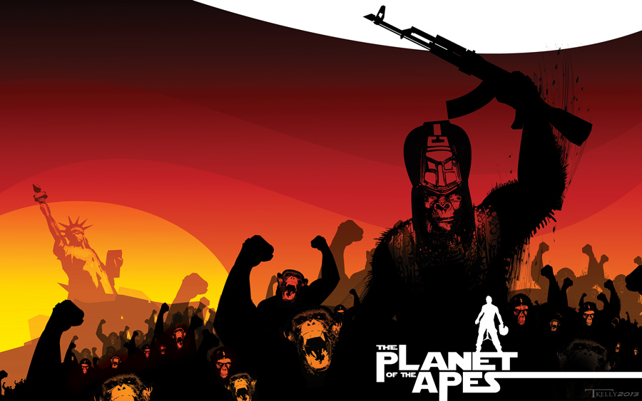 DUSK of the planet of the apes by Tom Kelly