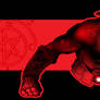 hellboy Black and Red by artist Tom Kelly