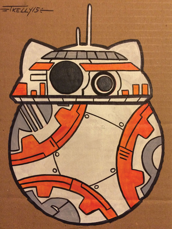 BB-8 kitty by artist Tom Kelly