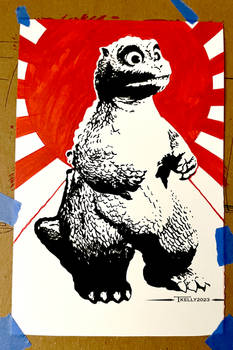 Godzuki sketch by Tom Kelly