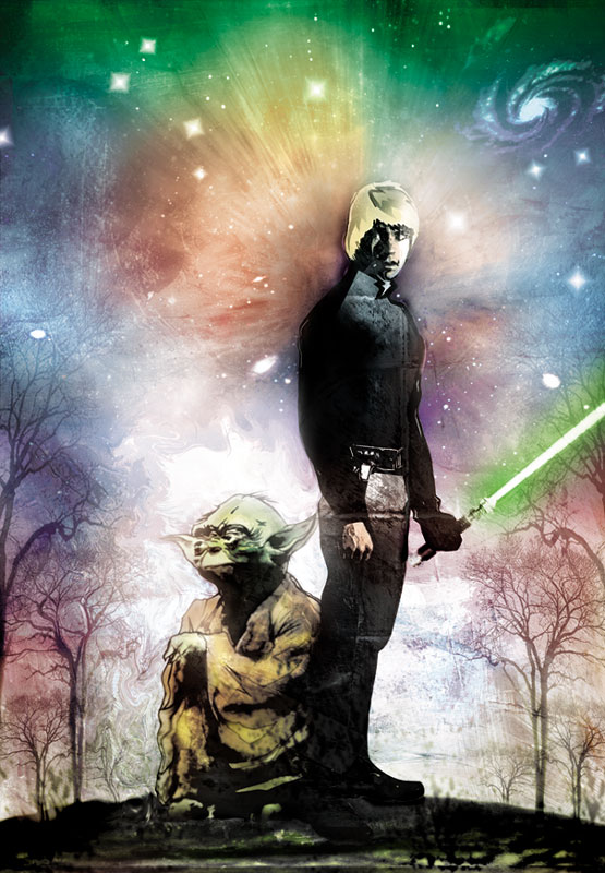 luke and yoda by artist Tom Kelly