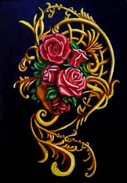 Roses Drawings Rococo Roses in rococo style by creatingbeautiful on DeviantArt