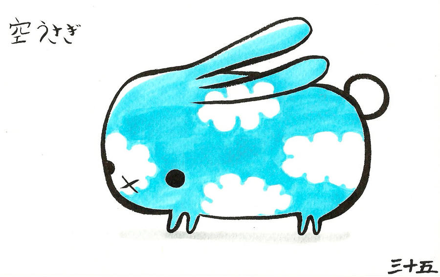 Blue Rabbit Deviantart blue sky rabbit by miyabimaki on DeviantArt
