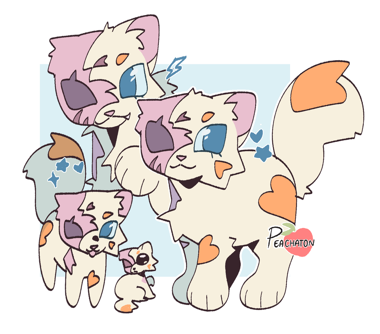 a clowder of brighthearts by peachaton on DeviantArt