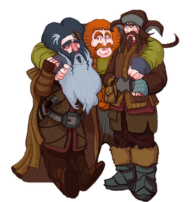 The Hobbit, Bifur, Bombur and Bofur.