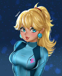 Mario - Peach Dressed Up As Zero Suit Samus