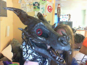 Alduin fursuit mask WIP 3