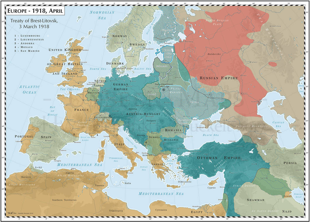 Europe - 1918, April - Treaty of Brest-Litovsk by Cyowari on DeviantArt
