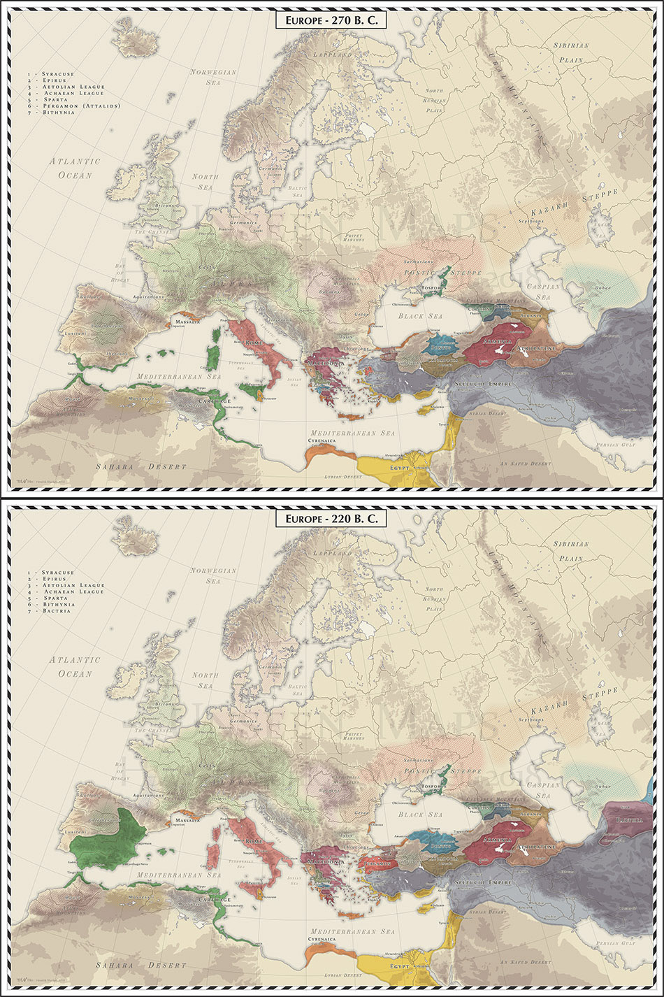 280 Bc Map Preview - Europe 270 BC and 220 BC by Cyowari on DeviantArt