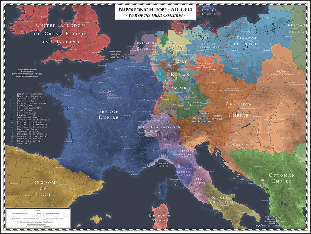 Napoleonic Europe - 1804 - Third Coalition by Cyowari on DeviantArt