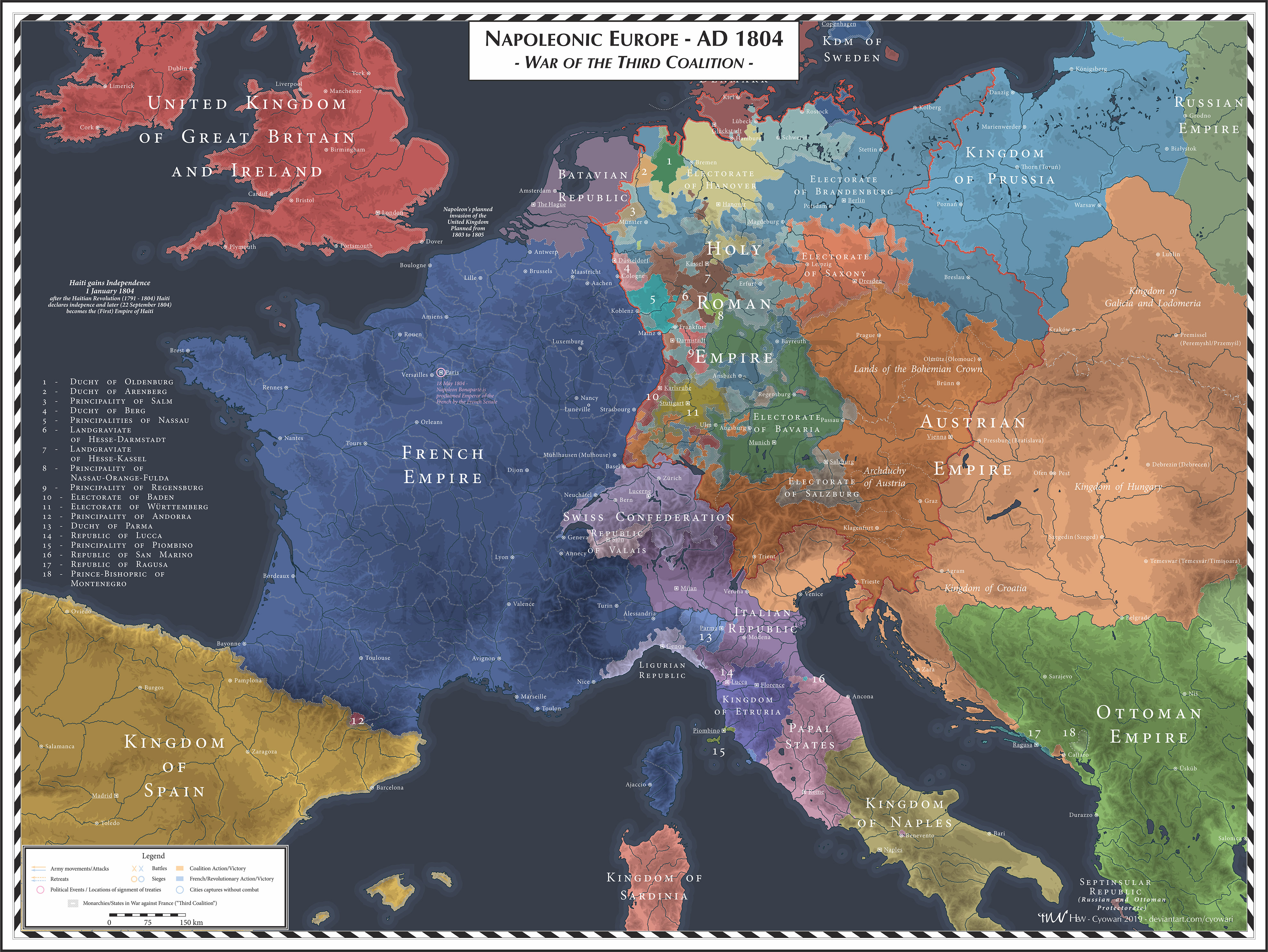 Napoleonic Europe - 1804 - Third Coalition