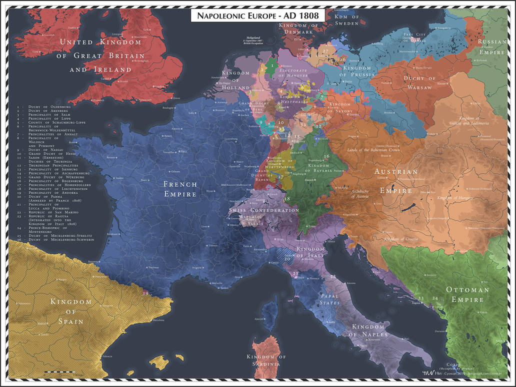 Napoleonic Europe 1808 By Cyowari On DeviantArt napoleonic-europe-1808-by-cyowari-on-deviantart