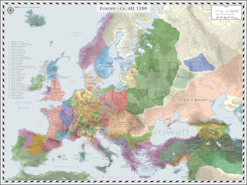 Europe (Detailed) - AD 1200 by Cyowari on DeviantArt