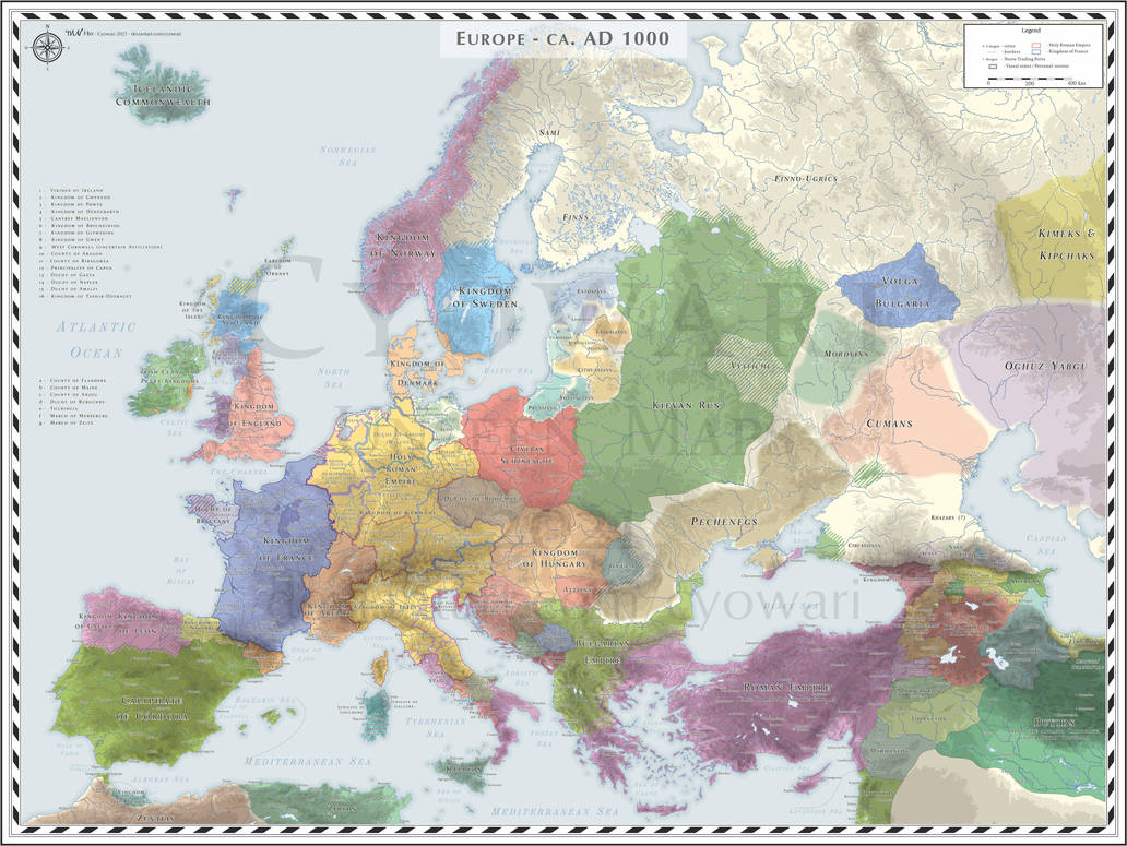 Europe (Detailed) AD 1000 by Cyowari on DeviantArt