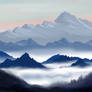 Mountain on fog