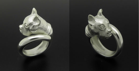 Bulldog Silver Ring