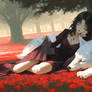 The Crimson Bloom Sovereign and Her White Wolf