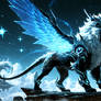 Celestial Winged Lion Blue