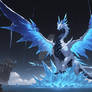 Glacial Dragon Rising from Frozen Sea