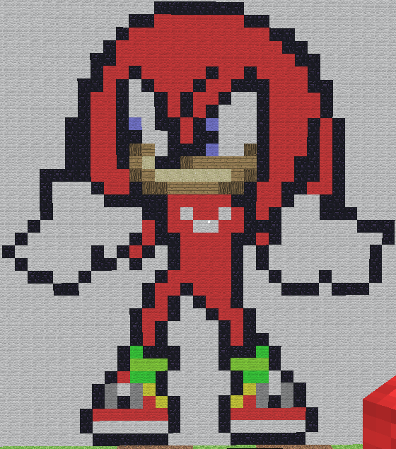 wallpapers Knuckles Pixel Art Grid minecraft knuckles the echidna by