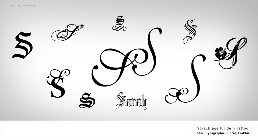 typographic tattoo inital S by schledde on DeviantArt typographic tattoo inital S by schledde on DeviantArt