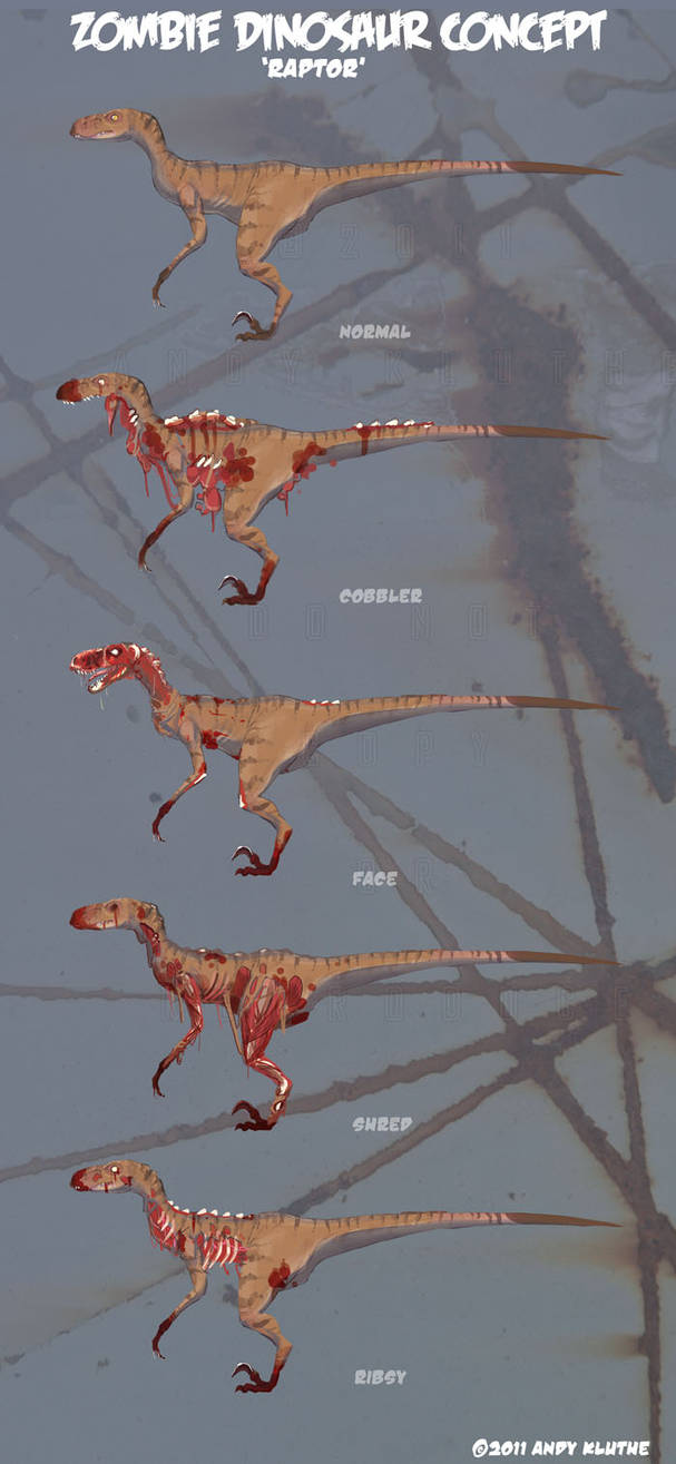 Zombie Raptor Deviantart Dinosaur Zombies - Raptor by AndyKluthe on DeviantArt
