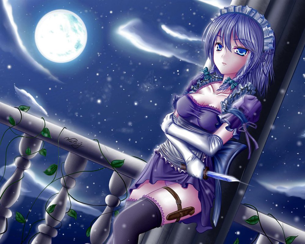 Moonlight Anime Girl Holding A Knife Blue Purp By By Luceria456 On Deviantart Moonlight Anime Girl Holding A Knife Blue Purp By By Luceria456 On Deviantart