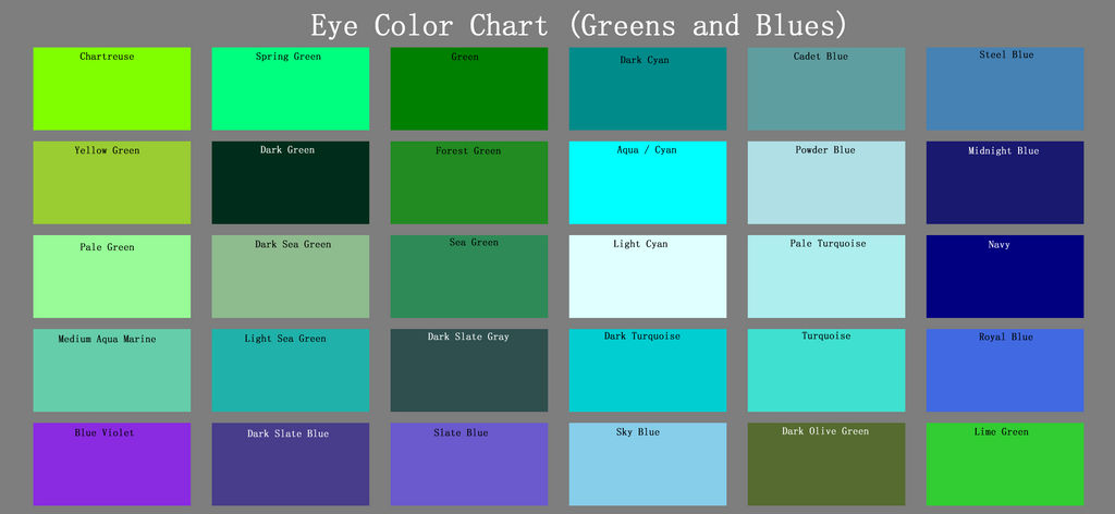 random color generator tutorial - free javascript... Eye Color Chart (Greens and Blues) by Cobalt-Lyone on DeviantArt