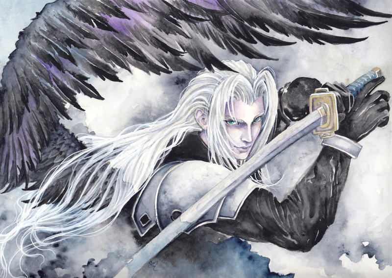 Sephiroth one Winged Angel. Сефирот арт карандашом. Sephiroth one Winged Angel Painting. Sephiroth one Winged. One winged angel