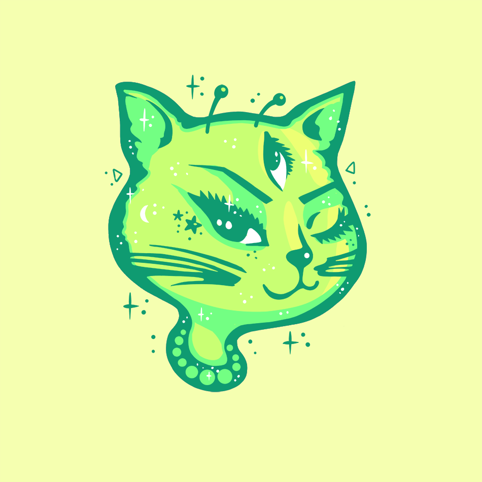 Alien Winking Cat by Oddarette on DeviantArt