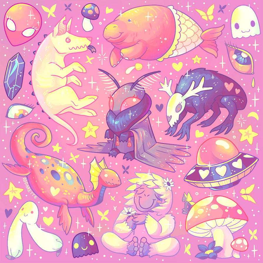 Pink Cryptids by Oddarette on DeviantArt