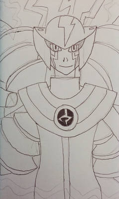 Inktober day 27: thunder - ElecMan Exe